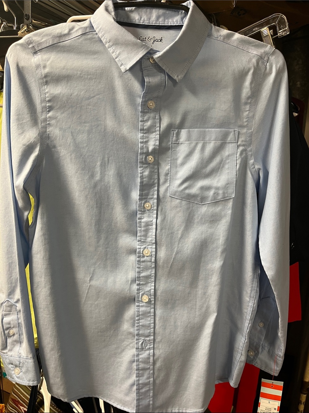 Cat & Jack Light Blue Long-Sleeve Button-Front Shirt